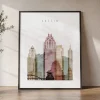 Austin Skyline Wall Art Print Watercolor | ArtPrintsVicky