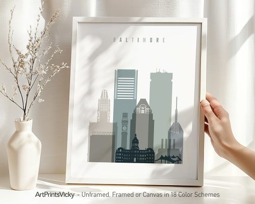 Alternative view of Baltimore Skyline Art Print Framed Wall Decor
