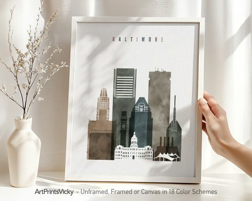 Alternative view of Baltimore Watercolor Wall Art Poster