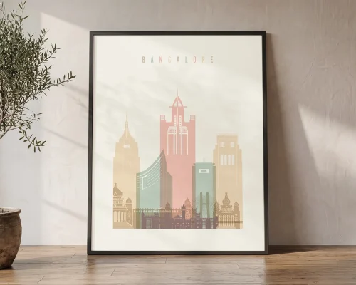 Bangalore Skyline Print Wall Art for Home Decor | ArtPrintsVicky