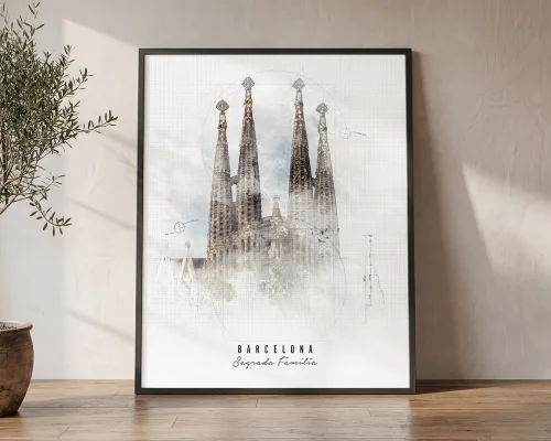 Barcelona Sagrada Familia Wall Art Print | ArtPrintsVicky