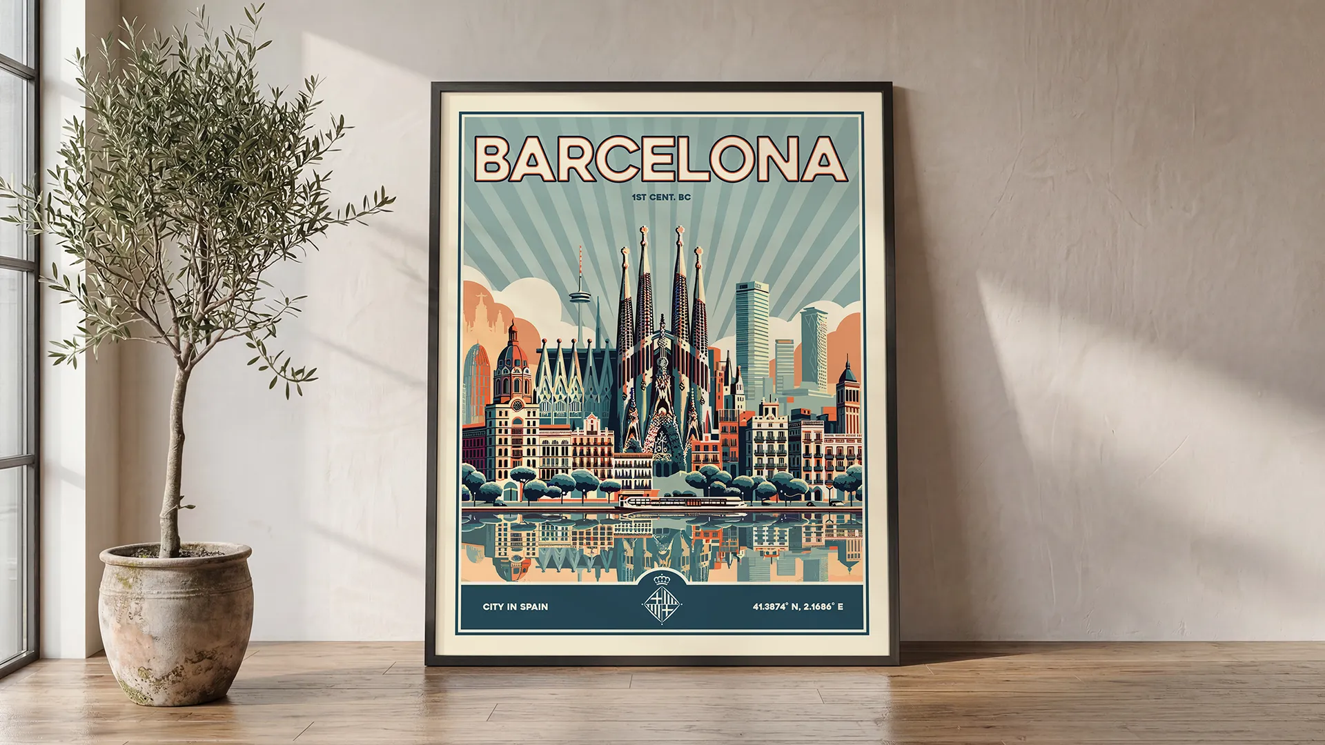 Barcelona Travel Poster — Vintage Wall Art Print | ArtPrintsVicky