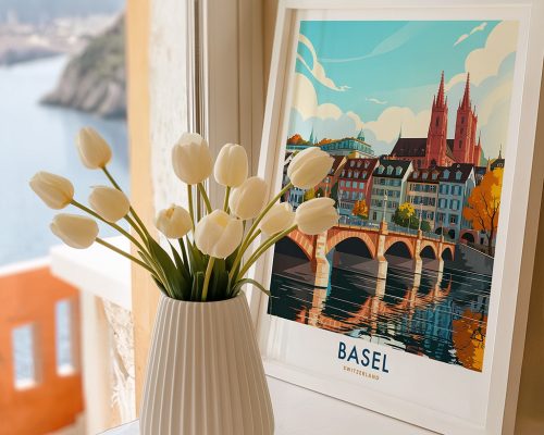 Alternative view of Basel Travel Poster - Switzerland Art Print