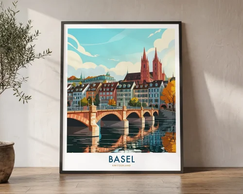 Basel Travel Poster – Switzerland Art Print | ArtPrintsVicky