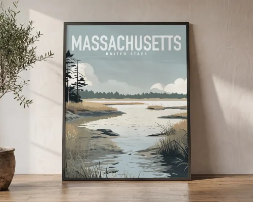 Bay State Beauty Massachusetts Poster | ArtPrintsVicky