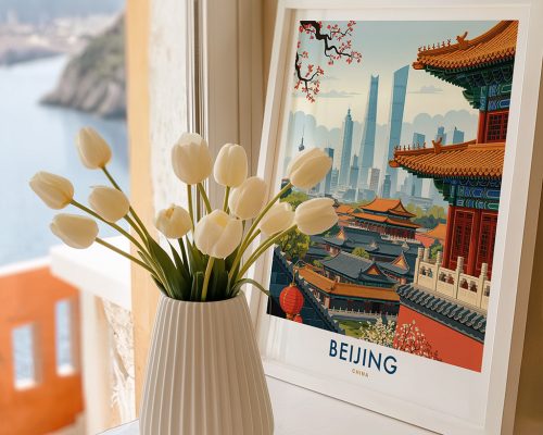 Alternative view of Beijing Travel Poster - China Cityscape Art