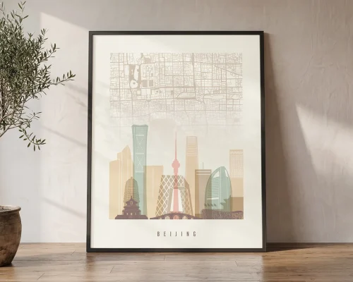 Beijing Map Wall Art Print | ArtPrintsVicky