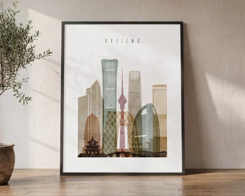 Beijing Skyline Art Print Framed Wall Decor | ArtPrintsVicky