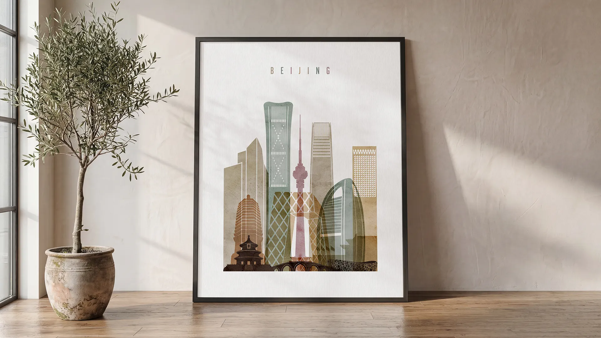 Beijing Skyline Art Print Framed Wall Decor | ArtPrintsVicky