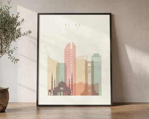 Beirut Skyline Poster 18 Colors | ArtPrintsVicky