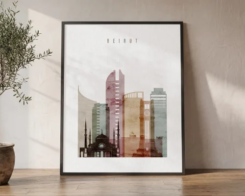 Beirut Wall Art Skyline Cityscape Print | ArtPrintsVicky