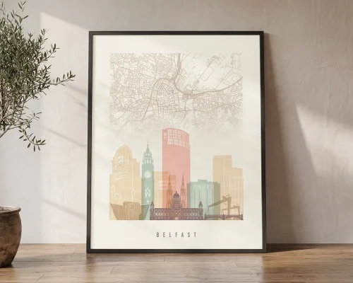Belfast City Map Prints | ArtPrintsVicky