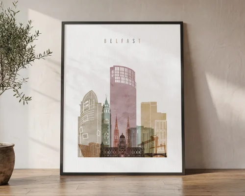 Belfast Skyline Art Print Framed Wall Decor | ArtPrintsVicky