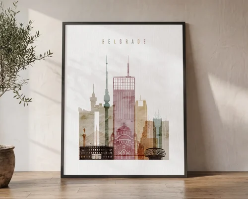 Belgrade Skyline Poster Wall Art for Home Decor | ArtPrintsVicky