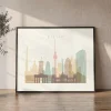 Berlin Skyline Wall Art Cream Pastel Print | ArtPrintsVicky