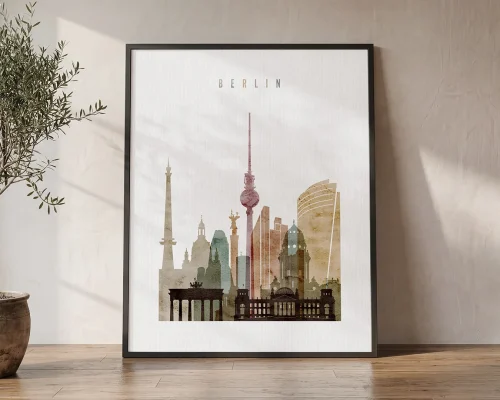 Berlin Skyline Wall Art Print Watercolor | ArtPrintsVicky