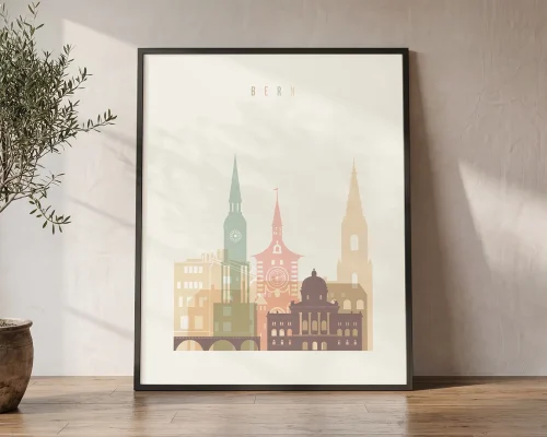 Bern Skyline Poster Home Decor Art | ArtPrintsVicky