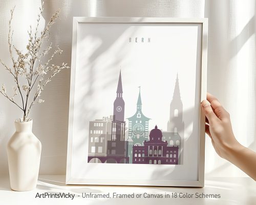 Alternative view of Bern Skyline Print Wall Art for Home Decor