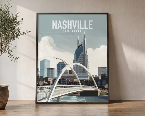 Beyond Broadway Nashville Travel Poster | ArtPrintsVicky