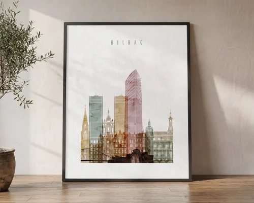 Bilbao Skyline Poster Wall Art for Home Decor | ArtPrintsVicky