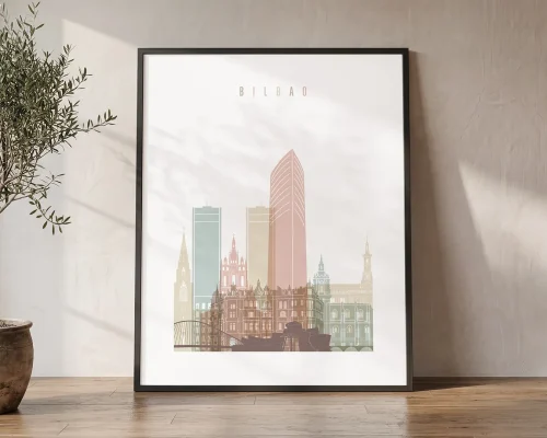 Bilbao Wall Art Skyline Poster 18 Colors | ArtPrintsVicky