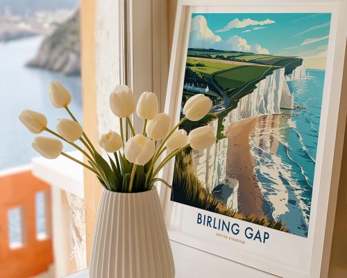Alternative view of Birling Gap Cliffs Travel Print - England Wall Art
