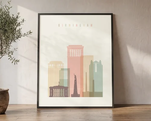 Birmingham Al Skyline Print Wall Art for Home Decor | ArtPrintsVicky