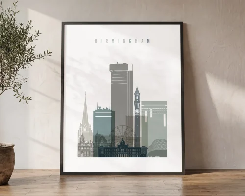 Birmingham England Skyline Print Wall Art for Home Decor | ArtPrintsVicky