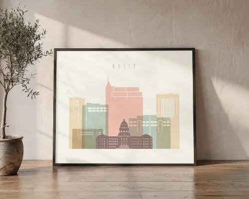 Boise Cityscape Wall Art Poster | ArtPrintsVicky