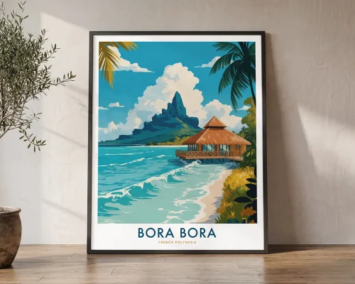Bora Bora Travel Poster — Vintage Wall Art Print | ArtPrintsVicky
