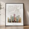Boston Map Wall Art Watercolor Print | ArtPrintsVicky