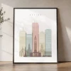 Boston Skyline Wall Art Print Pastel White | ArtPrintsVicky