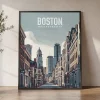 Boston Travel Poster — Vintage Wall Art Print 1 | ArtPrintsVicky