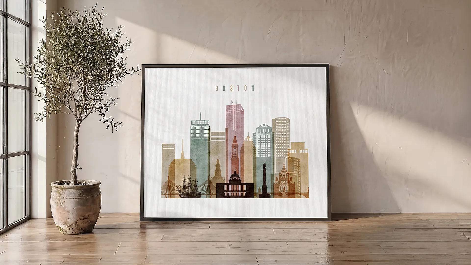 Boston Watercolor Wall Art Print | ArtPrintsVicky