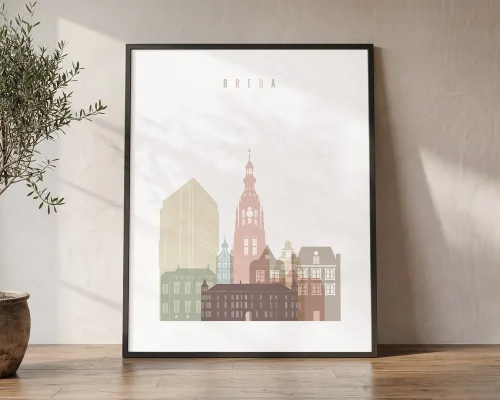 Breda Netherlands Skyline Wall Art Poster | ArtPrintsVicky