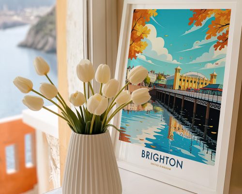 Alternative view of Brighton Travel Print England Poster