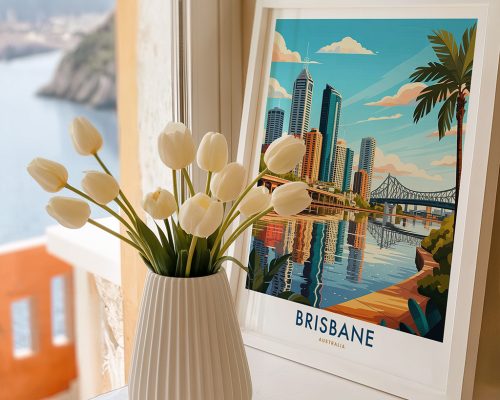 Alternative view of Brisbane Travel Poster - Wall Art Print