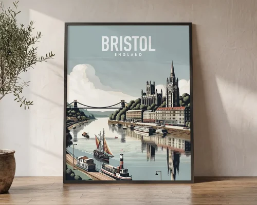 Bristol Skyline Wall Art Print — Modern Poster | ArtPrintsVicky