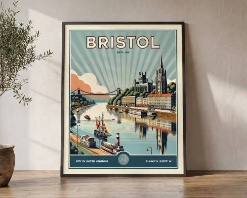 Bristol Travel Poster — Vintage Wall Art Print | ArtPrintsVicky