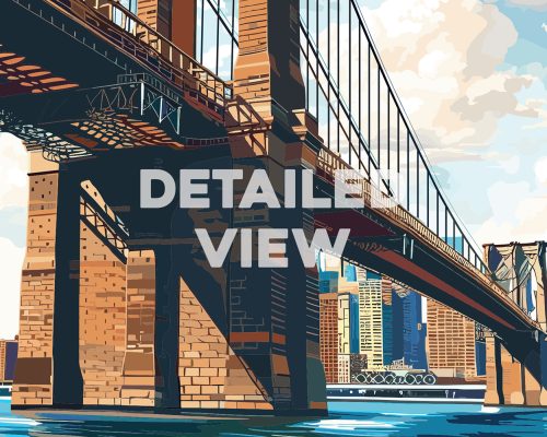 Brooklyn Bridge traditional travel print detailed photo by ArtPrintsVicky