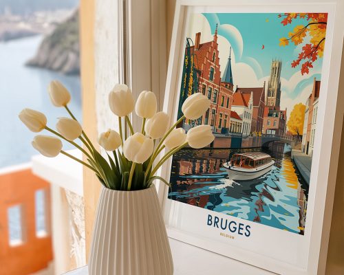 Alternative view of Bruges Belgium Travel Poster - Wall Art Print