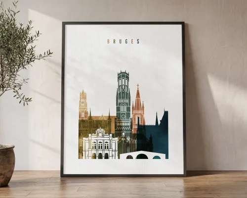 Bruges Wall Art Skyline Poster | ArtPrintsVicky
