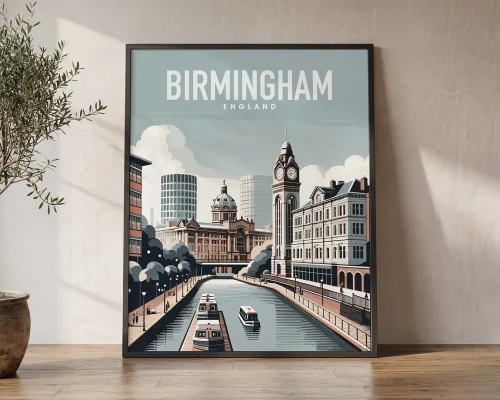 Brums Beat Birmingham Skyline Travel Print | ArtPrintsVicky