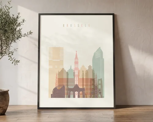 Brussels Poster Skyline Wall Art Decor | ArtPrintsVicky