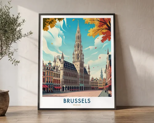 Brussels Travel Poster – Wall Art Print | ArtPrintsVicky