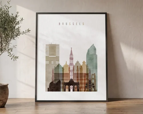 Brussels Wall Art Poster Framed Wall Decor | ArtPrintsVicky