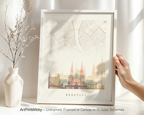 Alternative view of Budapest City Map Poster