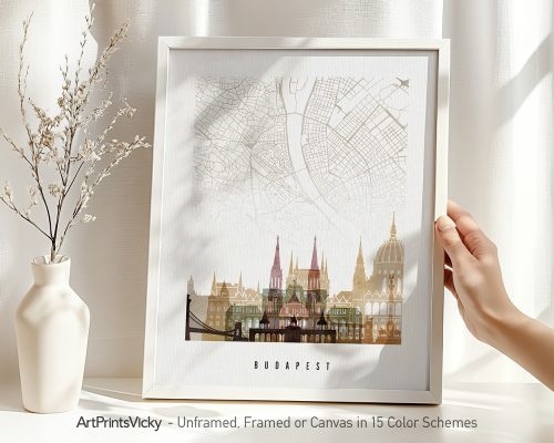 Alternative view of Budapest City Map Wall Art Prints