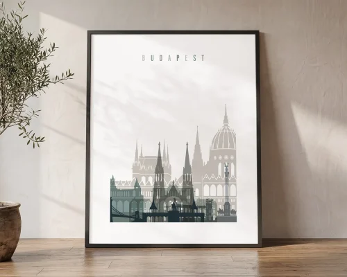 Budapest Skyline Wall Prints 18 Colors | ArtPrintsVicky