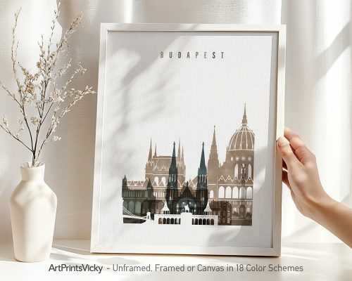 Alternative view of Budapest Skyline Watercolor Poster